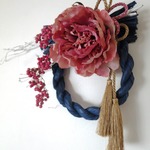 お正月リース（スモーキーピンクピオニー）