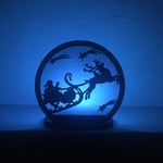 木のXmasランプ「サンタとトナカイ」