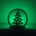 クリスマスウッドランプ「ツリー」LEDキャンドル付き