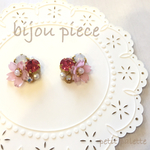 桜のビジューピアス/イヤリング