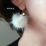  新色 mink ballとお星様のピアス/イヤリング  クリスマス
