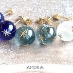 grass ball ピアス   雪の結晶