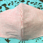 赤チェック薄地♡大人用立体マスク♡ハンドメイド