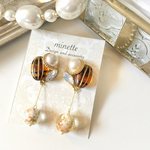 Vintage style Glass パールピアス 【BR】