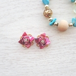 花びら♡薔薇☆ ピアス イヤリング 赤