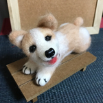 寝転びコーギー、後姿がチャームポイント💕羊毛フェルト