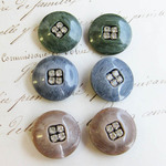 ■ミックス■6個入■15mm■ビンテージボタン (ツインビジュー)  [0798] アクセサリーに!