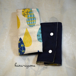 【すぐ発送可能】抱っこ紐よだれカバー◆生成しずく×ネイビー