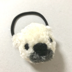 再販＊”耳まで ふわふわ ちびくまさん”  ヘアゴム or ヘアピン or ピンブローチ＊polar bear しろくまさん