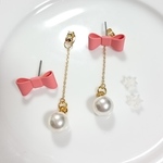 【２way✨ピックアップ掲載作品色ちがい】リボン&パールピアス。
