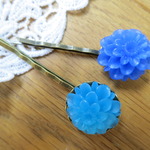 クール！砂糖菓子ガラス細工のようなダリアヘアピン　2本組