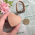 [予約品] ハート型  バッグチャーム＆小銭入れ  手縫い ヌメ革  ビッグ