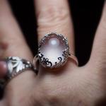 「お姫様リング」スター ローズクォーツ　１８