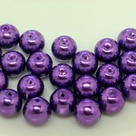 31.ガラスパールビーズ　10mm25個♪　パープルカラー（紫色）