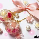 お花ピアス♡星の砂入り