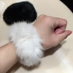 【再販】シュシュ ラビットファー 秋冬コレクション ホワイト