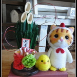 ＊お正月　門松×着ぐるみを着たねこちゃん　置物＊