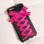 ブラック× ボルドー レースアップ リボン iPhone6 iPhone6s