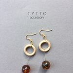 輪×鼈甲玉 (vintage beads)ピアス/イヤリング