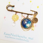 [New!]星と猫のカブトピンブローチ