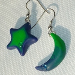 星のブルース・月の歌（グリーン）ピアス・イヤリング