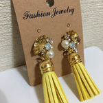 ビジュー タッセル イヤリング