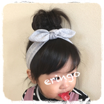 0歳〜＊ニット×グレー＊ベビー キッズ リボン ヘアバンド＊ベビーヘアバンド