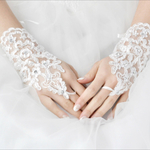 ウェディング フィンガーレス グローブ レース