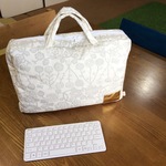 ＊受注制作＊ パソコンケース（持ち手＆マチつき） 型染めプリント