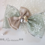 雪の結晶**バレッタ（green）
