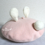 【受注製作】かわいいウサギ 兎　 羊毛フェルトベレー帽