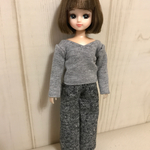 リカちゃん オフショルニット＋ツイードワイドパンツ