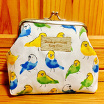 《再販③》ハッピーインコのがま口ポーチ