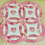 ◇ハンドメイド＊パッチワークキルト＊かわいいダブルウェディングリングピンク