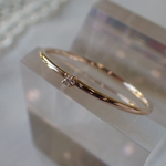K18PG　甲丸ダイヤリング　０．０１ct　