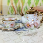 ミニチュア食器　コスモスちっちゃなお茶セット　2客組　