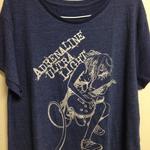GuitarGirl　レディースワイドTシャツ　Navy×silver