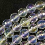 SALE★20粒★128面ミラーボールカット★レインボーオーラ★水晶★AAA★8mm