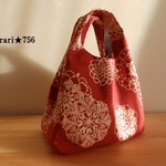 マシュマロ・キュートバッグ（　濃赤地　X　レース柄　）  