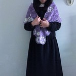 【comitan様オーダー品】モチーフ編みのショール＊春の雪ラベンダー＊