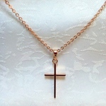 【人気再販】🎀シンプルなクロスのネックレス💕ピンクゴールド