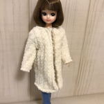リカちゃん ホワイトニットもこもこコーディガン