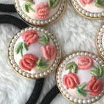 刺繍ヘアゴム パールチューリップ