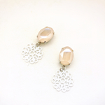 クリスタル×透かしパーツピアス/イヤリング