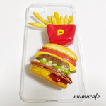 ＊iphone7 ハンバーガー&ポテト スマホカバー ケース＊