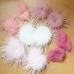 新④/ピンク系＆ホワイト＆グレーのミンクファーMIXです♪/資材/材料/アクセサリー等
