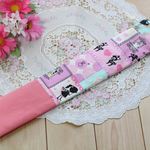 可愛い♪裏地付き☆お洒落シルエットガール柄ものさし袋h