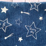 50×50★スター柄のデニム風生地