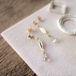 天然石のピアス◆グリーンカルセドニ◆Botanical　C