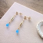 天然石のピアス◆プレナイト◆Botanical　C